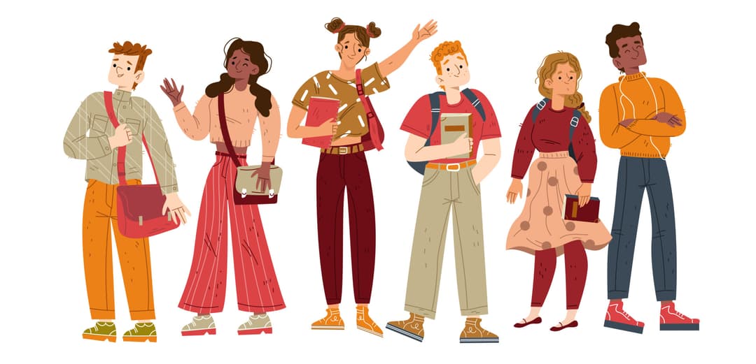 An illustration of students.